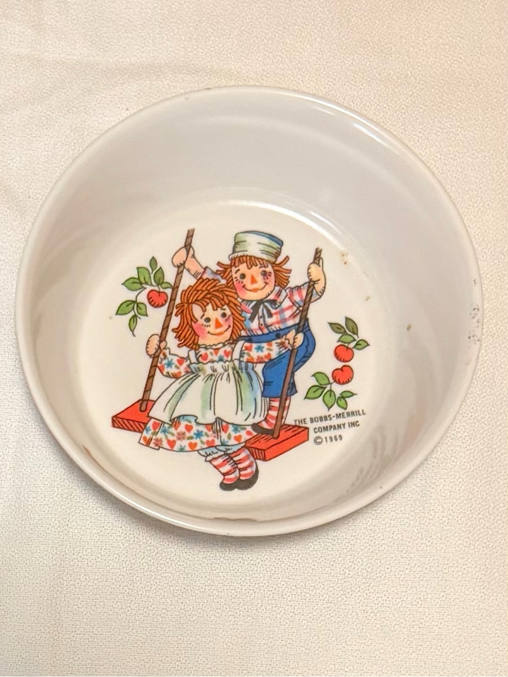Oneida Vintage 1969 Raggedy Ann & Andy Melamine 4 3/4” Bowl